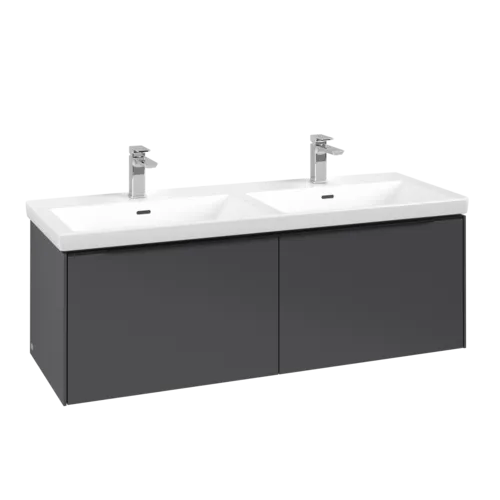 VILLEROY BOCH Subway 3.0 Vanity unit, 2 pull-out compartments, 1272 x 429 x 478 mm, Graphite #C56701VR resmi