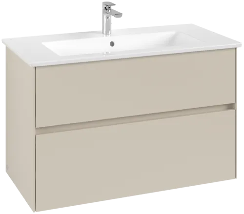 Picture of VILLEROY BOCH Collaro Vanity unit, 2 pull-out compartments, 961 x 610 x 480 mm, Cashmere Grey #C14500VN