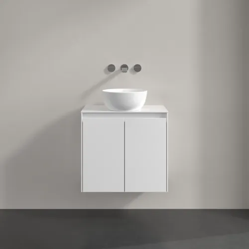 VILLEROY BOCH Collaro Waschbeckenunterschrank, mit Beleuchtung, 2 Türen, 600 x 548 x 380 mm, Glossy White / Glossy White #C150B0DH, Bild 3