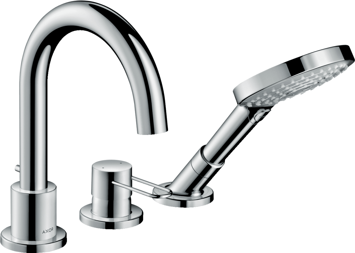 Picture of HANSGROHE AXOR Uno 3-hole rim mounted bath mixer with loop handle #38436000 - Chrome