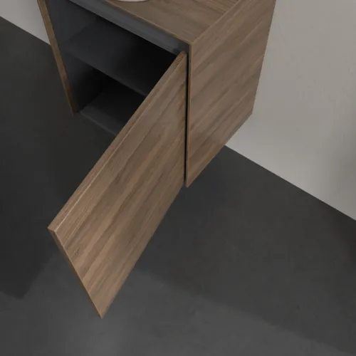 Bild von VILLEROY BOCH Collaro Waschbeckenunterschrank, mit Beleuchtung, 1 Tür, 500 x 548 x 380 mm, Arizona Oak / Arizona Oak #C149B0VH