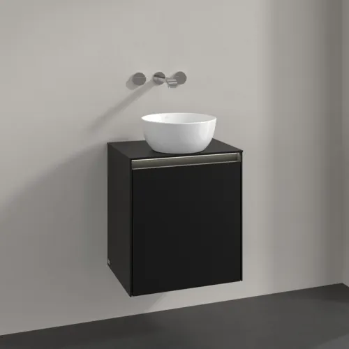 VILLEROY BOCH Collaro Waschbeckenunterschrank, mit Beleuchtung, 1 Tür, 500 x 548 x 380 mm, Volcano Black / Volcano Black #C149B0VL, Bild 2