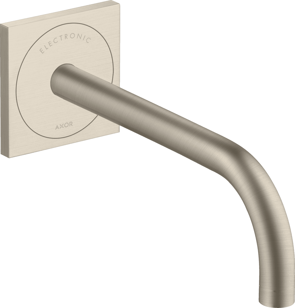 HANSGROHE AXOR Uno Elektronik-Waschtischmischer Unterputz für Wandmontage mit Auslauf 225 mm #38120820 - Brushed Nickel
