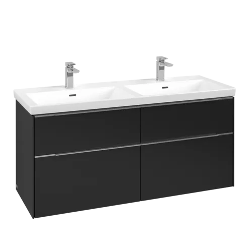 Picture of VILLEROY BOCH Subway 3.0 Vanity unit, 4 pull-out compartments, 1272 x 576 x 478 mm, Volcano Black #C56800VL