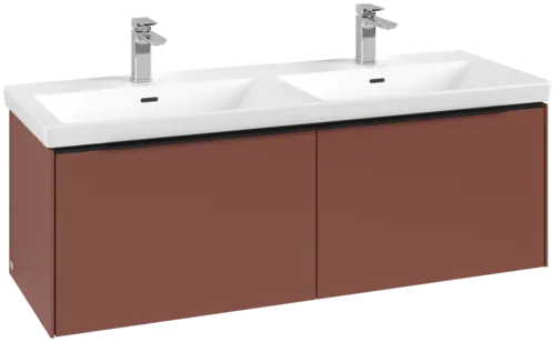 VILLEROY BOCH Subway 3.0 Vanity unit, with lighting, 2 pull-out compartments, 1272 x 429 x 478 mm, Wine Red #C567L1AH resmi