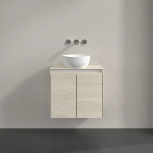 VILLEROY BOCH Collaro Waschbeckenunterschrank, mit Beleuchtung, 2 Türen, 600 x 548 x 380 mm, White Oak / White Oak #C150B0AA, Bild 3
