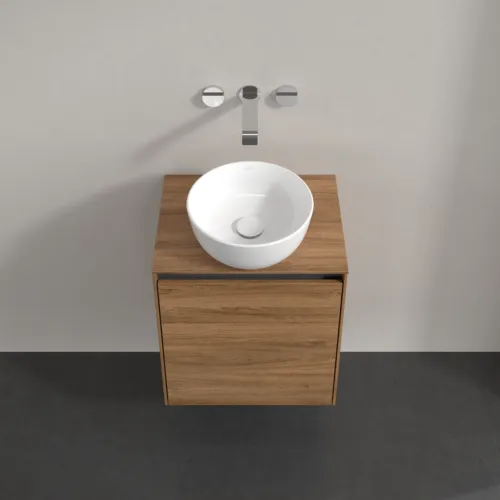 VILLEROY BOCH Collaro Waschbeckenunterschrank, mit Beleuchtung, 1 Tür, 500 x 548 x 380 mm, Kansas Oak / Kansas Oak #C149B0RH, Bild 4