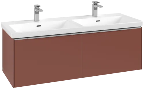 VILLEROY BOCH Subway 3.0 Vanity unit, with lighting, 2 pull-out compartments, 1272 x 429 x 478 mm, Wine Red #C567L0AH resmi