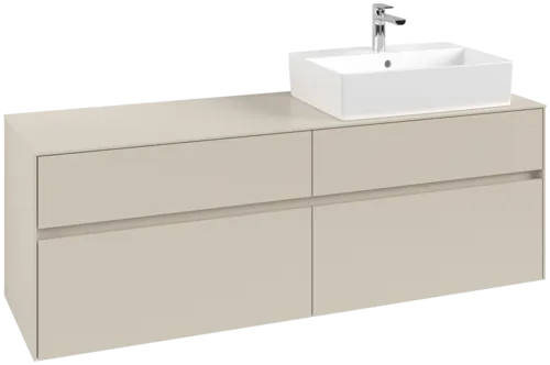 Picture of VILLEROY BOCH Collaro Vanity unit, with lighting, 4 pull-out compartments, 1600 x 548 x 500 mm, Cashmere Grey / Cashmere Grey #C136B0VN