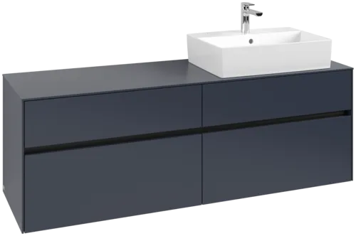 Picture of VILLEROY BOCH Collaro Vanity unit, with lighting, 4 pull-out compartments, 1600 x 548 x 500 mm, Marine Blue / Marine Blue #C136B0VQ