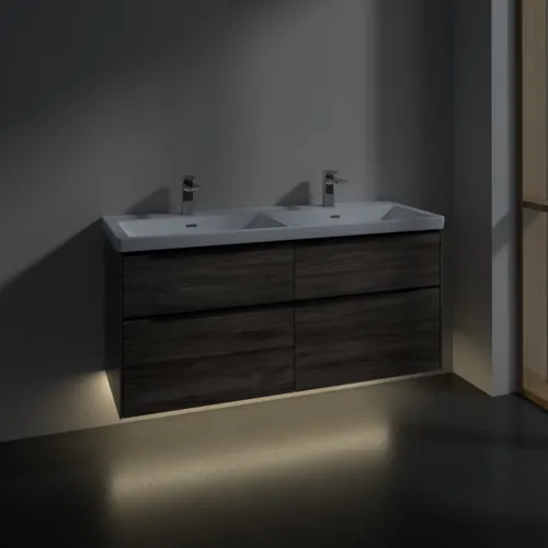 Bild von VILLEROY BOCH Subway 3.0 Waschbeckenunterschrank, mit Beleuchtung, 4 Auszüge, 1272 x 576 x 478 mm, Stone Oak #C568L1RK