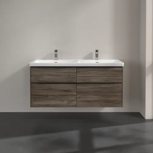 Bild von VILLEROY BOCH Subway 3.0 Waschbeckenunterschrank, mit Beleuchtung, 4 Auszüge, 1272 x 576 x 478 mm, Stone Oak #C568L1RK