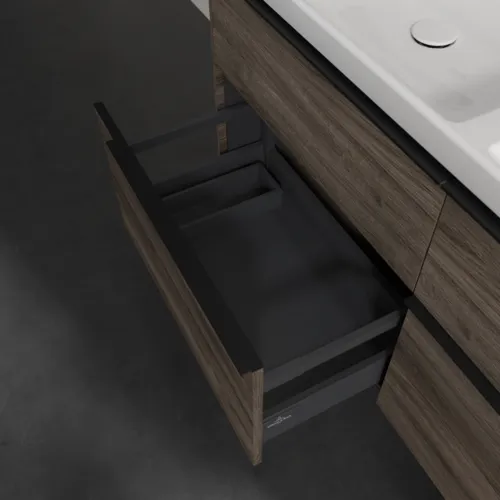 Bild von VILLEROY BOCH Subway 3.0 Waschbeckenunterschrank, mit Beleuchtung, 4 Auszüge, 1272 x 576 x 478 mm, Stone Oak #C568L1RK