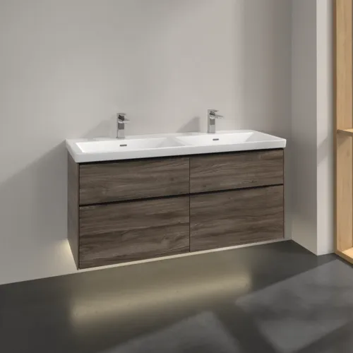 Bild von VILLEROY BOCH Subway 3.0 Waschbeckenunterschrank, mit Beleuchtung, 4 Auszüge, 1272 x 576 x 478 mm, Stone Oak #C568L1RK