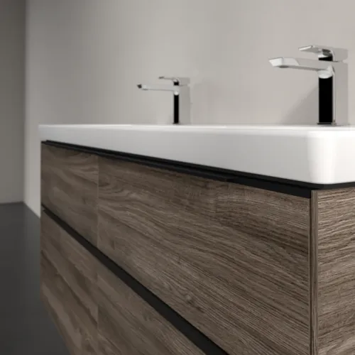 Bild von VILLEROY BOCH Subway 3.0 Waschbeckenunterschrank, mit Beleuchtung, 4 Auszüge, 1272 x 576 x 478 mm, Stone Oak #C568L1RK