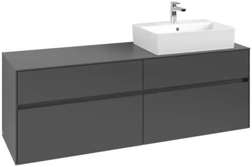 Obrázek VILLEROY BOCH Collaro Vanity unit, with lighting, 4 pull-out compartments, 1600 x 548 x 500 mm, Graphite / Graphite #C136B0VR