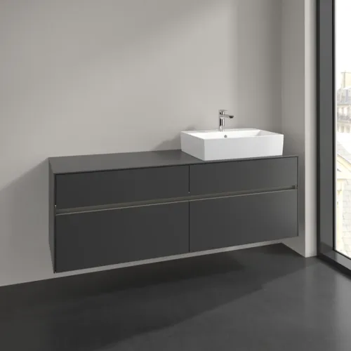 VILLEROY BOCH Collaro Waschbeckenunterschrank, mit Beleuchtung, 4 Auszüge, 1600 x 548 x 500 mm, Graphite / Graphite #C136B0VR, Bild 2