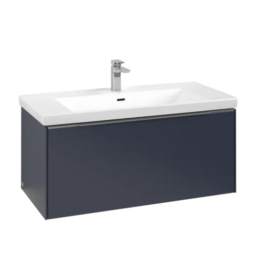 Picture of VILLEROY BOCH Subway 3.0 Vanity unit, with lighting, 1 pull-out compartment, 973 x 429 x 478 mm, Marine Blue #C569L0VQ