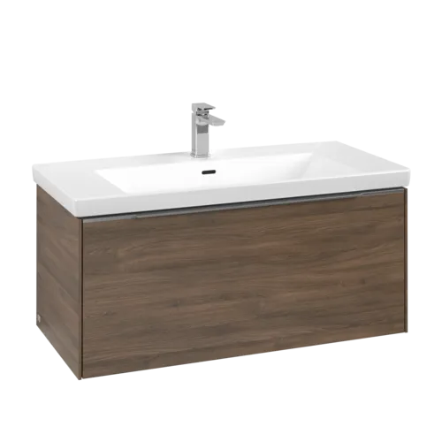 Picture of VILLEROY BOCH Subway 3.0 Vanity unit, with lighting, 1 pull-out compartment, 973 x 429 x 478 mm, Arizona Oak #C569L0VH