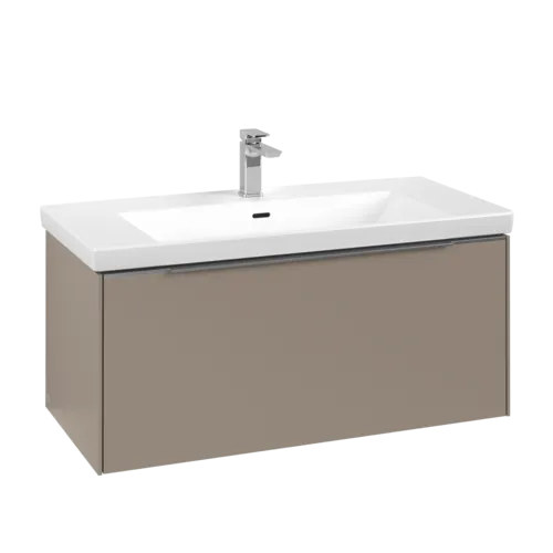 Зображення з  VILLEROY BOCH Subway 3.0 Vanity unit, with lighting, 1 pull-out compartment, 973 x 429 x 478 mm, Taupe #C569L0VM