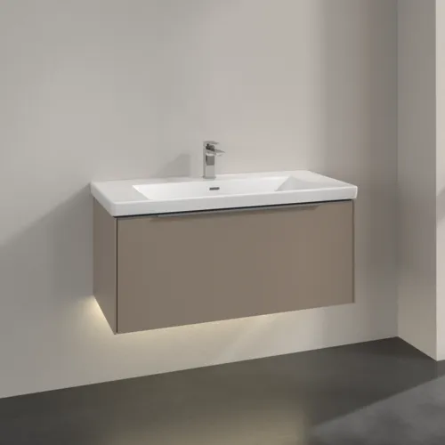 Bild von VILLEROY BOCH Subway 3.0 Waschbeckenunterschrank, mit Beleuchtung, 1 Auszug, 973 x 429 x 478 mm, Taupe #C569L0VM