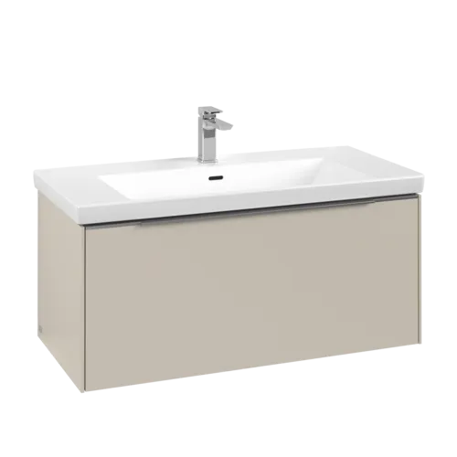Зображення з  VILLEROY BOCH Subway 3.0 Vanity unit, with lighting, 1 pull-out compartment, 973 x 429 x 478 mm, Cashmere Grey #C569L0VN