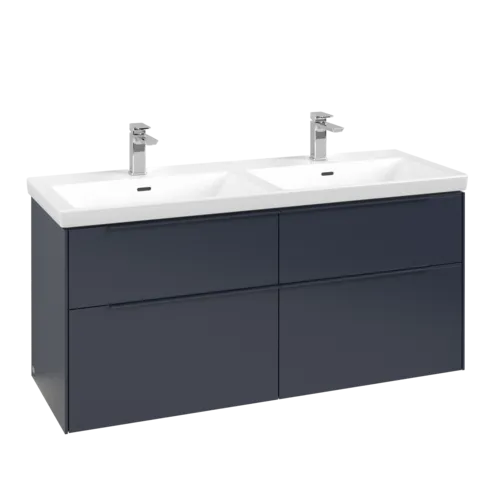 Picture of VILLEROY BOCH Subway 3.0 Vanity unit, with lighting, 4 pull-out compartments, 1272 x 576 x 478 mm, Marine Blue #C568L2VQ