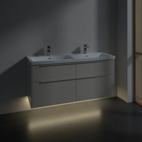 Bild von VILLEROY BOCH Subway 3.0 Waschbeckenunterschrank, mit Beleuchtung, 4 Auszüge, 1272 x 576 x 478 mm, Cashmere Grey #C568L2VN