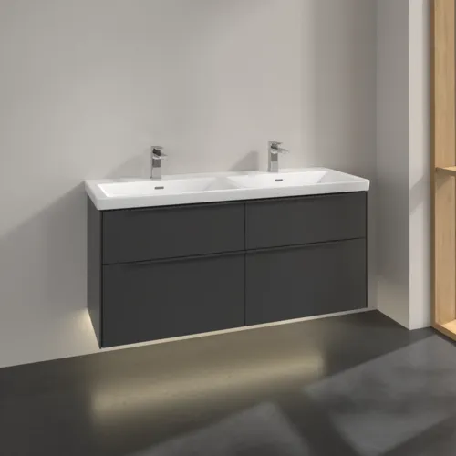 Obrázek VILLEROY BOCH Subway 3.0 Vanity unit, s osvětlením, 4 výsuvy, 1272 x 576 x 478 mm, grafitová barva #C568L2VR