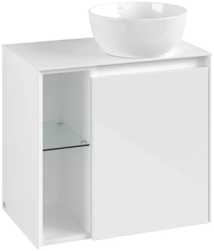 Picture of VILLEROY BOCH Collaro Vanity unit, 1 door, 600 x 548 x 380 mm, Glossy White / Glossy White #C15100DH