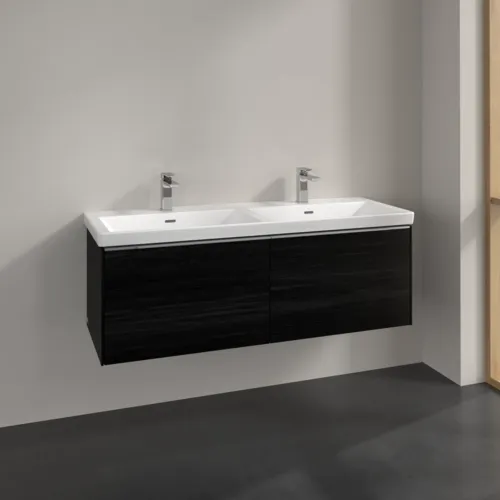 VILLEROY BOCH Subway 3.0 Waschbeckenunterschrank, 2 Auszüge, 1272 x 429 x 478 mm, Black Oak #C56700AB, Bild 2