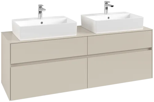Picture of VILLEROY BOCH Collaro Vanity unit, with lighting, 4 pull-out compartments, 1600 x 548 x 500 mm, Cashmere Grey / Cashmere Grey #C137B0VN
