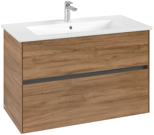 Picture of VILLEROY BOCH Collaro Vanity unit, 2 pull-out compartments, 961 x 610 x 480 mm, Oak Kansas #C14500RH