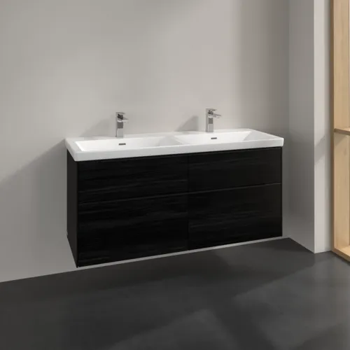 Bild von VILLEROY BOCH Subway 3.0 Waschbeckenunterschrank, 4 Auszüge, 1272 x 576 x 478 mm, Black Oak #C56801AB