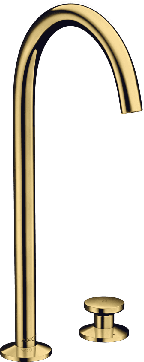 HANSGROHE AXOR One 2-Loch Waschtischmischer Select 260 mit Push-Open Ablaufgarnitur #48060990 - Polished Gold Optic