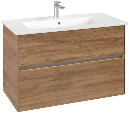 Picture of VILLEROY BOCH Collaro Vanity unit, with lighting, 2 pull-out compartments, 961 x 610 x 480 mm, Oak Kansas #C145B0RH