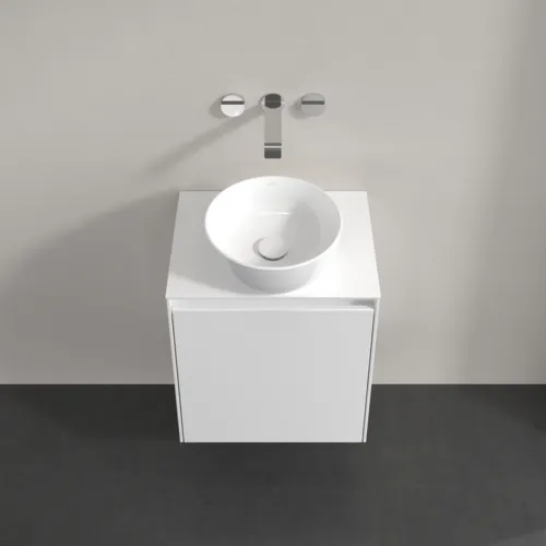 Obrázek VILLEROY BOCH Collaro Vanity unit, with lighting, 1 door, 500 x 548 x 380 mm, Glossy White / Glossy White #C149B0DH