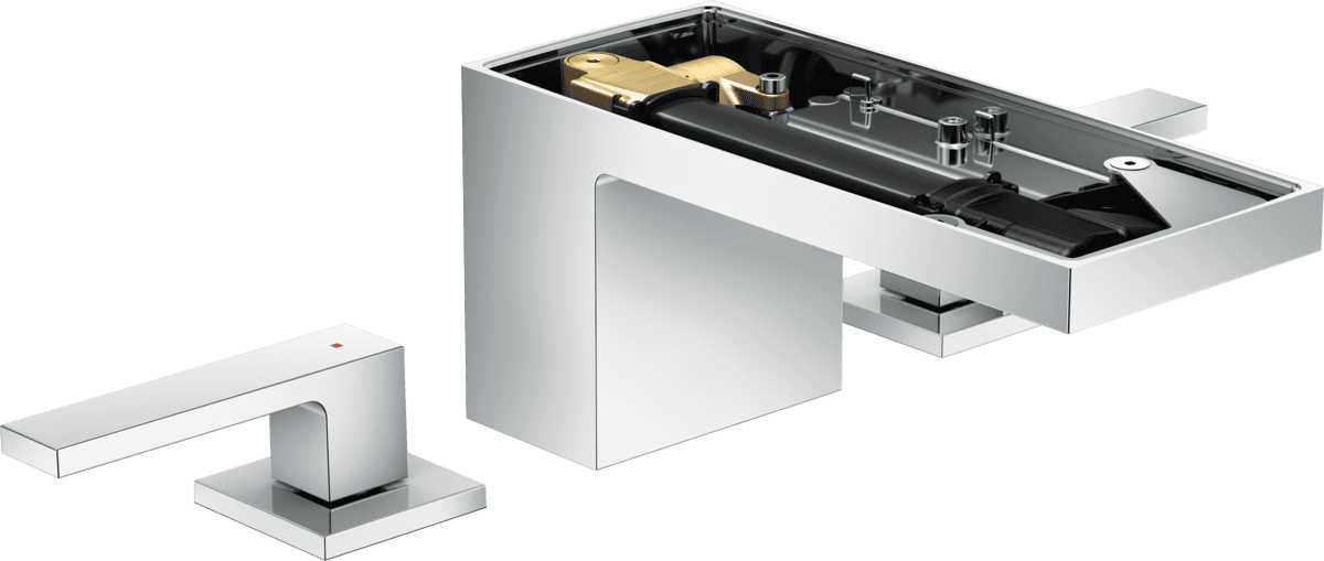HANSGROHE AXOR MyEdition 3-Delikli lavabo bataryası 70, bas-aç gider seti ile plakasız #47052000 - Krom resmi