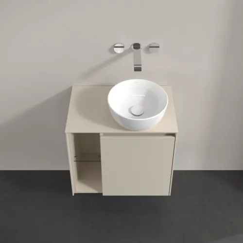 Bild von VILLEROY BOCH Collaro Waschbeckenunterschrank, mit Beleuchtung, 1 Tür, 600 x 548 x 380 mm, Cashmere Grey / Cashmere Grey #C151B0VN
