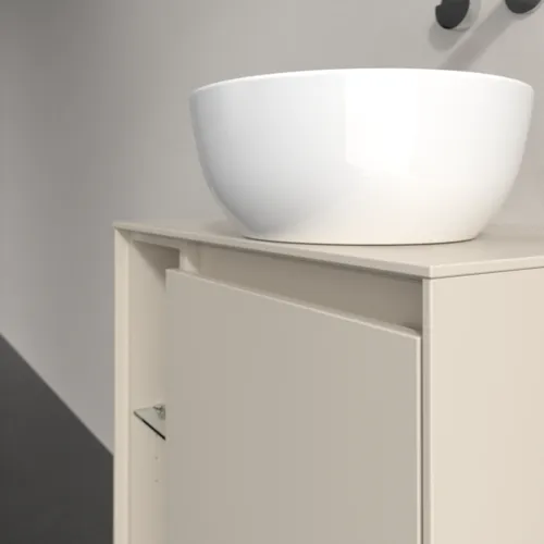 Bild von VILLEROY BOCH Collaro Waschbeckenunterschrank, mit Beleuchtung, 1 Tür, 600 x 548 x 380 mm, Cashmere Grey / Cashmere Grey #C151B0VN