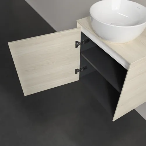 VILLEROY BOCH Collaro Waschbeckenunterschrank, mit Beleuchtung, 1 Tür, 500 x 548 x 380 mm, White Oak / White Oak #C148B0AA, Bild 8
