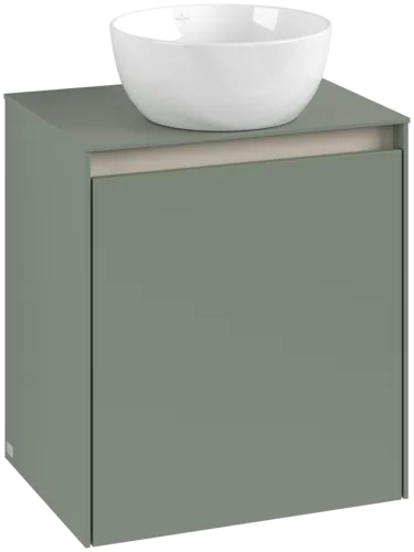 Picture of VILLEROY BOCH Collaro Vanity unit, with lighting, 1 door, 500 x 548 x 380 mm, Soft Green / Soft Green #C148B0AF