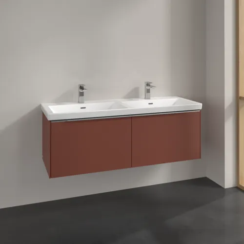 Bild von VILLEROY BOCH Subway 3.0 Waschbeckenunterschrank, 2 Auszüge, 1272 x 429 x 478 mm, Wine Red #C56700AH
