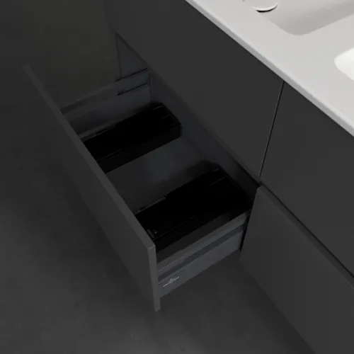 Bild von VILLEROY BOCH Collaro Waschbeckenunterschrank, mit Beleuchtung, 4 Auszüge, 1261 x 610 x 480 mm, Graphite #C147B0VR