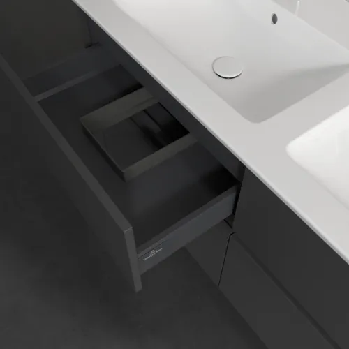 Bild von VILLEROY BOCH Collaro Waschbeckenunterschrank, mit Beleuchtung, 4 Auszüge, 1261 x 610 x 480 mm, Graphite #C147B0VR