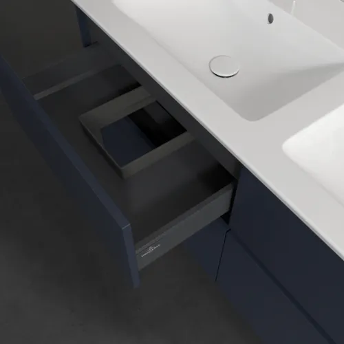 Bild von VILLEROY BOCH Collaro Waschbeckenunterschrank, mit Beleuchtung, 4 Auszüge, 1261 x 610 x 480 mm, Marine Blue #C147B0VQ