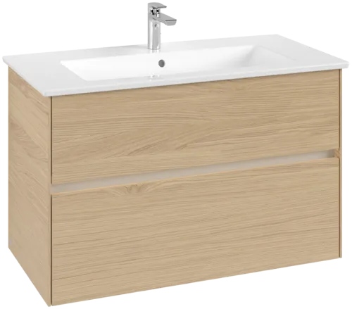 Picture of VILLEROY BOCH Collaro Vanity unit, with lighting, 2 pull-out compartments, 961 x 610 x 480 mm, Nordic Oak #C145B0VJ