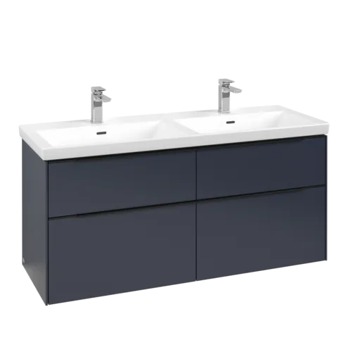 Picture of VILLEROY BOCH Subway 3.0 Vanity unit, with lighting, 4 pull-out compartments, 1272 x 576 x 478 mm, Marine Blue #C568L1VQ