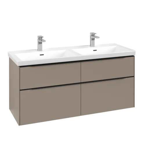 VILLEROY BOCH Subway 3.0 Vanity unit, with lighting, 4 pull-out compartments, 1272 x 576 x 478 mm, Taupe #C568L1VM resmi