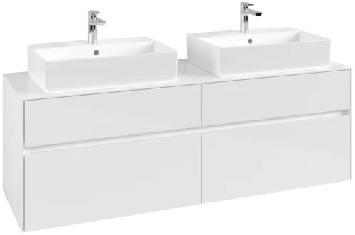 Picture of VILLEROY BOCH Collaro Vanity unit, 4 pull-out compartments, 1600 x 548 x 500 mm, Glossy White / Glossy White #C13700DH